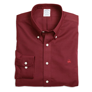 Non-Iron Slim Fit Solid Sport Shirt - Burgundy
